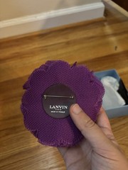 Lanvin Purple Floral Brooch NIB