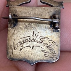 Antique Vtg Nisi Dominus Frustra England English Religious Hospital Pin Brooch