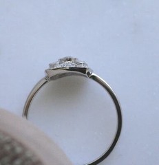 Unique Floral Design Milgrain Ring, Dainty Round Delicate Women’s Art Deco Ring
