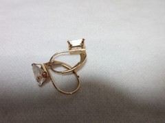 14K SOLID YELLOW GOLD CZ STONE EARRINGS LEVERBACK DANGLE #12