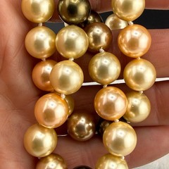 Vintage Beaded Glass Necklace Fall Autumn 18”