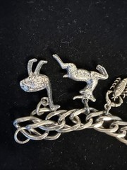Signed Judy Lee Vintage 12 Charm Bracelet Travel Some Sterling