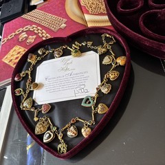 Joan Rivers Love Luck & Hope Heart 21 Charm Necklace – Complete Set Valentines