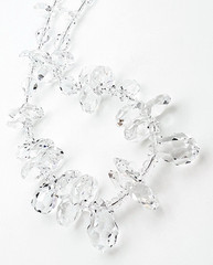 Vintage Faceted Clear Glass Crystal Necklace 21 in