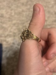Vintage Unisex Lion Ring 18kt Gold HGE . SZ 11.75 Mens Womens Estate Jewelry