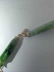 Large Vintage Faux Green Jade LUCITE Pendant (Plastic) Necklace 18.5″