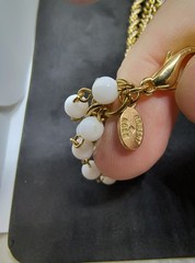 Vintage metal and Pearlesque Necklace Choker Nice clasp Costume Jewelry