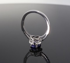 Vintage 10k White Gold Tanzanite & I Si Diamond Halo Ring Size N1/2 Val $5265
