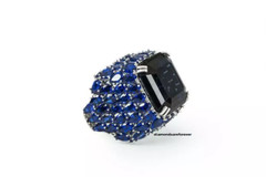 Sapphire 19.20ct Square Stone Moissanite Tear Drop Engagement Ring 925 Sliver