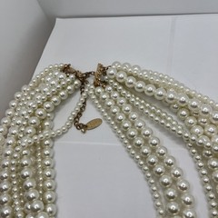 Designer Signed Vintage Glass Multi-strand layered statement bib wedding bridal