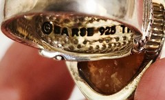 Gorgeous Vintage BARSE 925 Silver Raw Cut Citrine Ring Thailand Bold Brutalist