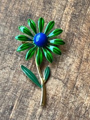 Vintage Flower Brooch Lot #4, 11 Pieces, Enamel Rhinestone Cloisonne Wear/Resell