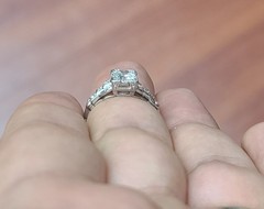 Platinum Vintage Engagement Ring 0.80ct.Natural Old Euro Round Diamond 1920’S
