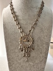 Vintage Sterling SilverDangling Gemstone Necklace 33.60 Gr.