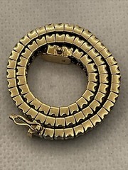 VINTAGE Solid 14K Yellow Gold 2.25CTW Genuine Diamond Ladies Bracelet 20.2gr.