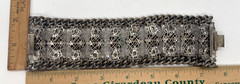 VTG/ANTIQUE Czech open-work silver-tone Mogul rhinestone chain Chunky bracelet