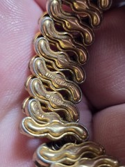 Antique Carmen Sweetheart Heart initial “P” gold filled? bracelet -one bad link
