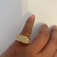 Vintage Unbranded Ring Elizabeth Taylor Inspired GoldTone Crystal Cocktail Party