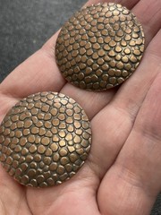 Vintage 1.3” Textured Round Copper Drop Earrings