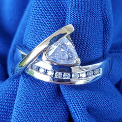 ORIGINAL EARTH MINED Triangle DIAMOND Engagement Ring SOLID 14K GOLD Solitaire 6