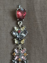 Pendant USSR Handmade Vintage Multi-Stone Dangle Jewelry Soviet Era Unique