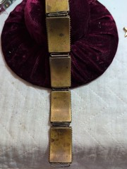 Vintage italian micro mosaic link bracelet 7 1/2 Inches X 7/8 Inch