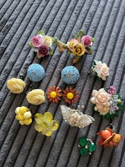 Vtg Floral Jewelry Lot – Signed/unsigned Jewelry Bone China Shell Staffordshire