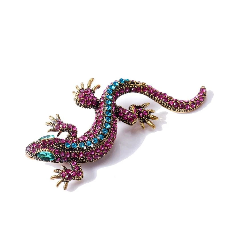 Funny Lizard Fashion Brooch Pin Women Geckos Clothes Jewelry Vintage Gift