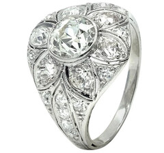 Fancy Intense White Brilliant Cut 2.89CT Lab-Created Diamonds Flower Design Ring