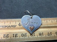 3.56g Vintage Sterling Silver 925 Heart Pendant Anna Engraved Accent M