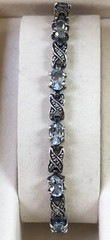 Genuine Blue Topaz & Diamond Accent Sterling Silver 7″ Tennis Bracelet