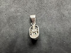 1.84g Vintage Sterling Silver 925 Green Black Swirl Scarab Pendant M