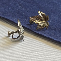 Vtg Sterling Silver Floral Earrings 3.25g Fine Jewelry Leaf Screw-Backs