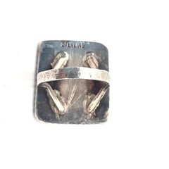 Brutalist Rutilated Quartz Sterling Silver Statement Ring Sz 7 Vintage Artisan
