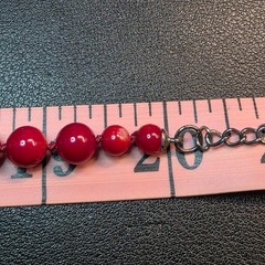 Graduated Natural Dyed Coral w Sterling Beaded Necklace