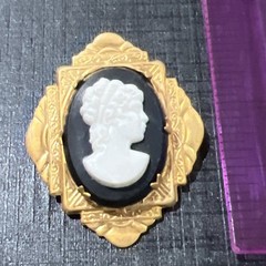 Vintage Cameo Brooch 1.5 In