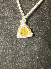Silver Tone 1970-80s VINTAGE AVON COSTUME CITRINE NECKLACE 20”inches Preowned