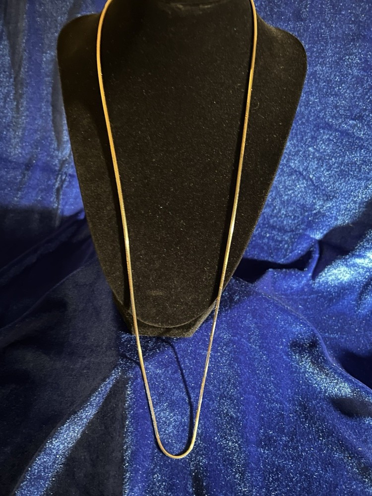 Vintage Sterling Silver Gold Vermeil Milor Italy Quality Box Snake Chain 29in