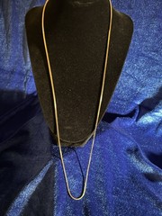 Vintage Sterling Silver Gold Vermeil Milor Italy Quality Box Snake Chain 29in