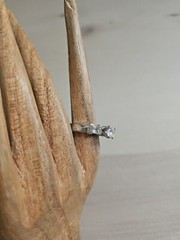 ATI SIGNED STERLING SILVER 3/4 CT MAIN STONE ENGAGMENT RING SZ 7 925