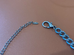 Vintage VCLM Silver Tone Metal Necklace w/ Clear Crystals / Glass