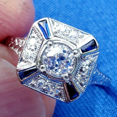 Original EARTH MINED DIAMOND Deco PLATINUM Engagement Ring Vintage Solitaire 5