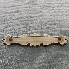 ‘Gold Top’ 10K Gold Filled GF Victorian Collar Bar Pin Brooch VTG Signed FM CO.