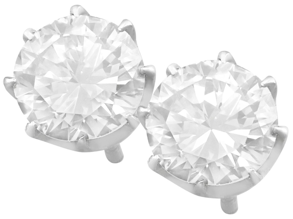 Vintage 1.90ct Diamond and Platinum Stud Earrings