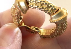 Vintage MONET ~ 1 1/8” Double Braided Hoop ~ Gold Tone Clip Earrings