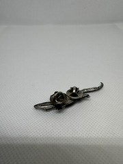 Silver And Black Crocodile Pin