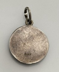 Vintage Sterling Silver Guias de Mexico Girl Guide Scouts Round Pendant Charm