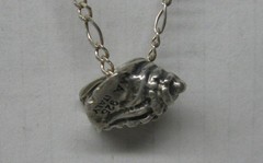 VINTAGE CONCH SHELL STERLING SILVER MICHAEL ANTHONY CHARM PENDANT SIGNED SLIDE