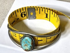 Alpaca Mexico Silver Cuff Bracelet Turquoise Adjustable