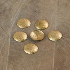 No Hole Raw Brass Textured Circle Pendants 18mm (6) mtl507A